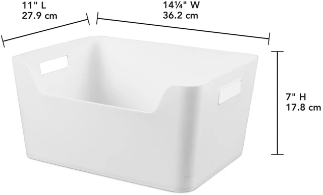 Alt view image 7 of 7 - Mainstays X-Large Easy Access Open Plastic Storage Bin with Scoop Front, White