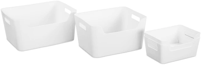 Alt view image 4 of 7 - Mainstays X-Large Easy Access Open Plastic Storage Bin with Scoop Front, White