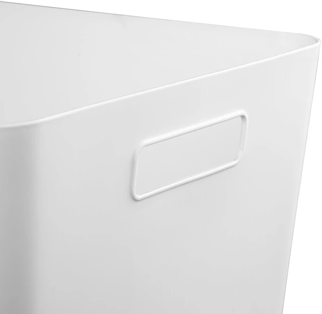 Alt view image 5 of 7 - Mainstays X-Large Easy Access Open Plastic Storage Bin with Scoop Front, White