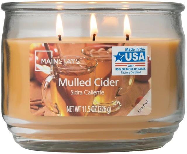 Main image of Mainstays Mulled Cider 3-Wick Scented Glass Jar Candle, 11.5 oz