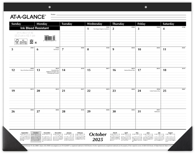 Main image of AT-A-GLANCE 2026 Monthly Desk Pad Calendar, 21.75 x 17 Inches