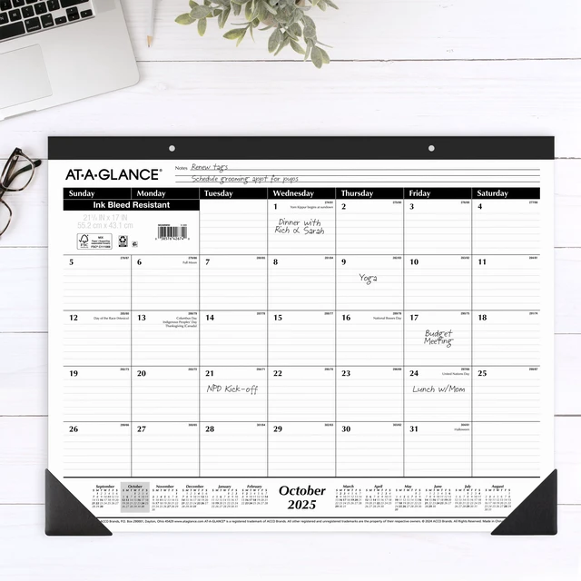 Alt view image 3 of 6 - AT-A-GLANCE 2026 Monthly Desk Pad Calendar, 21.75 x 17 Inches