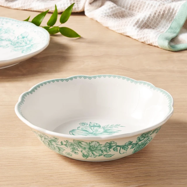 Alt view image 5 of 7 - The Pioneer Woman Agatha Stoneware Cereal Bowl, Green