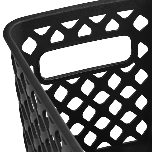 Alt view image 2 of 5 - Mainstays Narrow Black Decorative Plastic Storage Basket, 13.6in x 5.5in x 5.1in