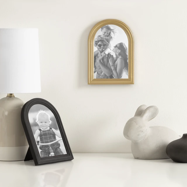 Alt view image 2 of 6 - DesignOvation 4x6 Arch Gold Decorative Tabletop Picture Frame (3 Pack)