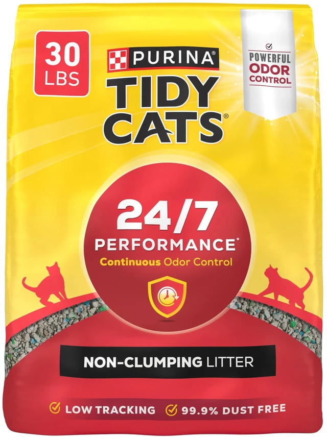Main image of Purina Tidy Cats 24/7 Performance Non-Clumping Cat Litter Clean Linen Scent 30lb Bag