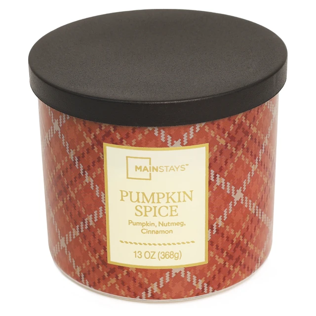 Alt view image 2 of 6 - Mainstays 3-Wick Pumpkin Spice Scented Jar Candle 13oz