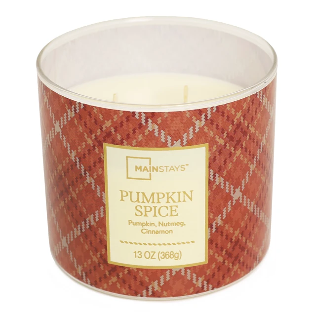Alt view image 5 of 6 - Mainstays 3-Wick Pumpkin Spice Scented Jar Candle 13oz