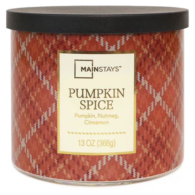Alt view image 4 of 6 - Mainstays 3-Wick Pumpkin Spice Scented Jar Candle 13oz