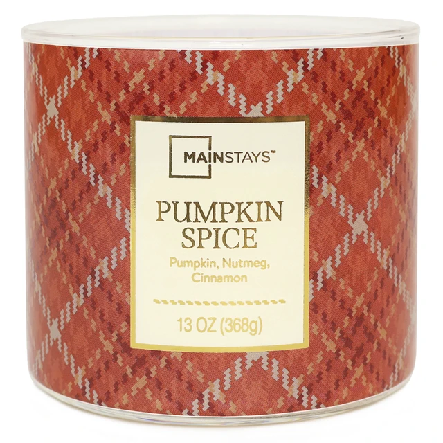 Alt view image 6 of 6 - Mainstays 3-Wick Pumpkin Spice Scented Jar Candle 13oz