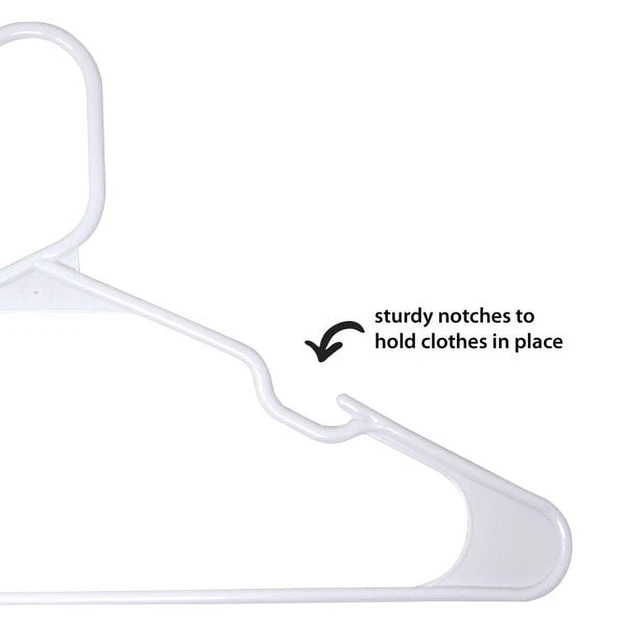 Alt view image 5 of 6 - Mainstays Plastic Clothes Hangers, 50-Count, White