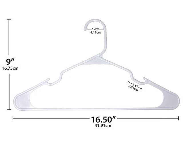 Alt view image 2 of 6 - Mainstays Plastic Clothes Hangers, 50-Count, White
