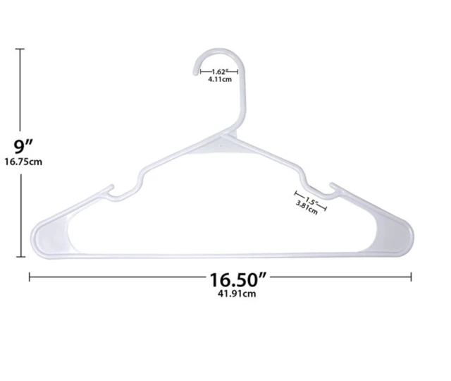 Alt view image 6 of 6 - Mainstays Plastic Clothes Hangers, 50-Count, White