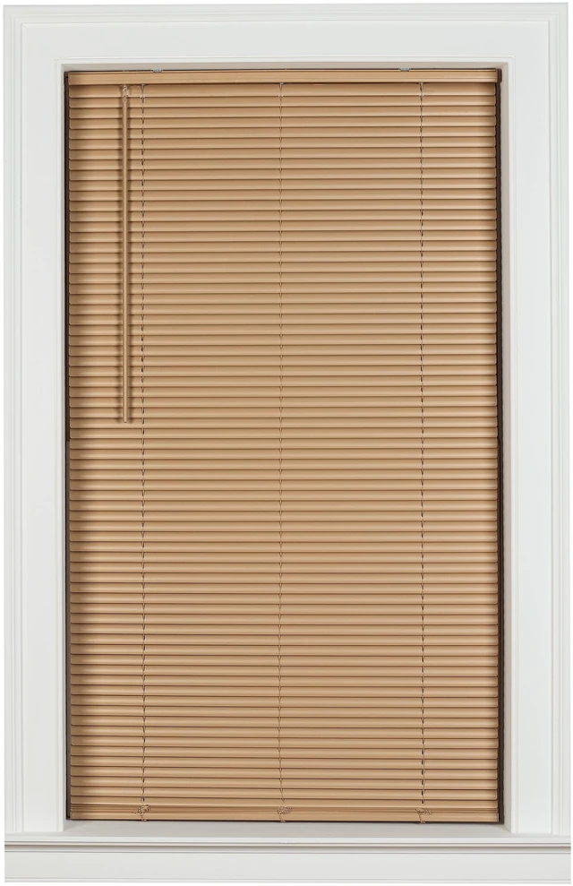 Main image of Mainstays 1IN Cordless Vinyl Room Darkening Mini Blinds, 23IN W x 48IN L, Khaki