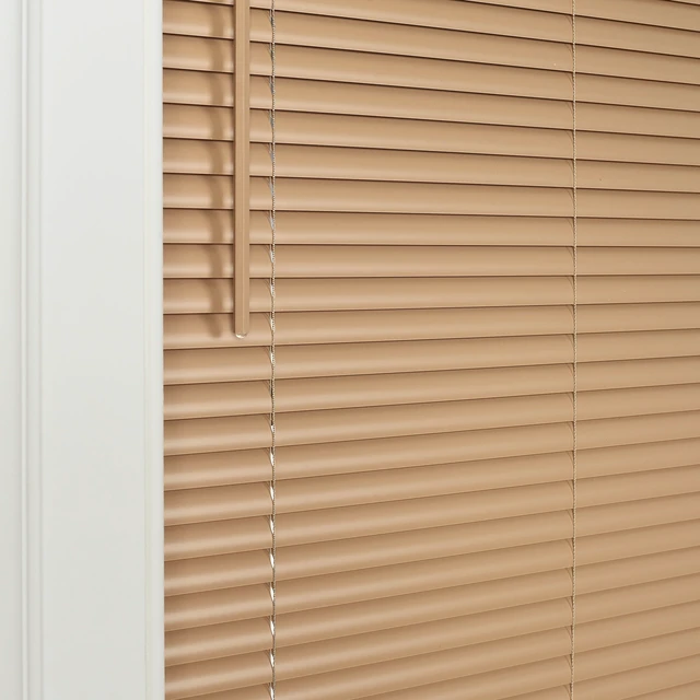 Alt view image 4 of 4 - Mainstays 1IN Cordless Vinyl Room Darkening Mini Blinds, 23IN W x 48IN L, Khaki