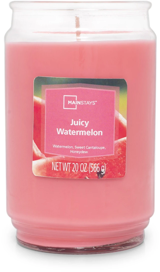 Main image of Mainstays 20oz Juicy Watermelon Scented Single Wick Jar Candle