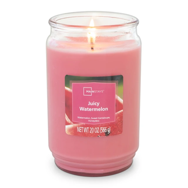 Alt view image 3 of 5 - Mainstays 20oz Juicy Watermelon Scented Single Wick Jar Candle