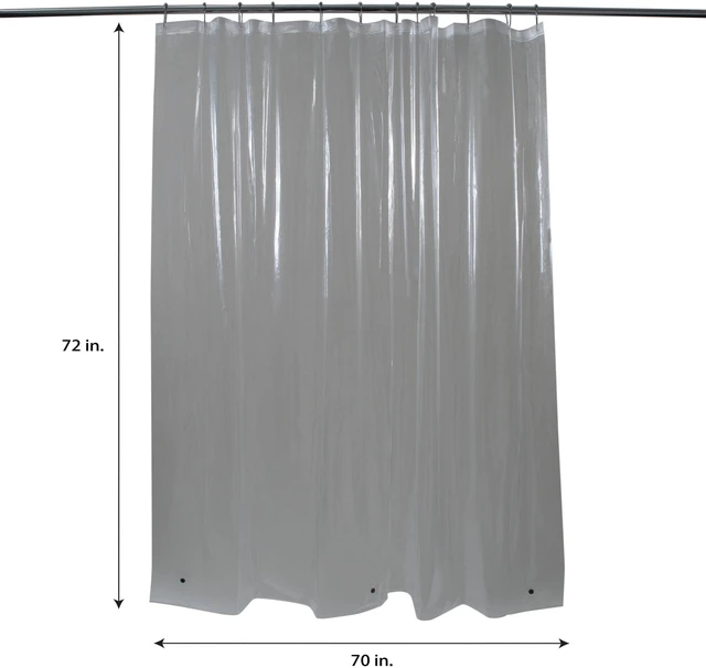 Alt view image 5 of 5 - Bath Bliss PVC Shower Liner in Clear
