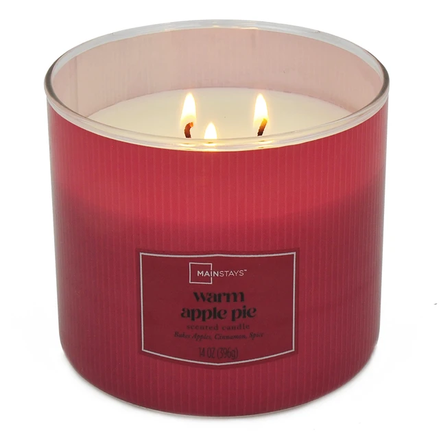 Alt view image 3 of 6 - Mainstays 14Ounce Textured Wrapped Candle Warm Apple Pie