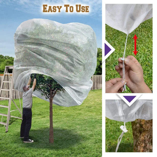 Alt view image 4 of 4 - SUNRISEUMBRELLA Multi-Size Plant Covers, Warm Frost Cloth for Freeze Frost Protection for Potted Plants Fruit Trees (96''x84'')