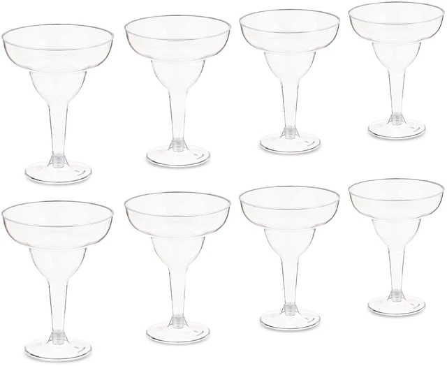 Main image of Way to Celebrate Clear Plastic Margarita Glasses, 8 Count, 10.8 oz, 5.7 x 4.4 in