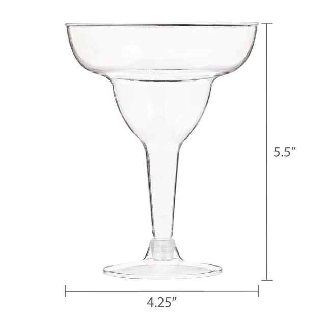 Alt view image 6 of 6 - Way to Celebrate Clear Plastic Margarita Glasses, 8 Count, 10.8 oz, 5.7 x 4.4 in