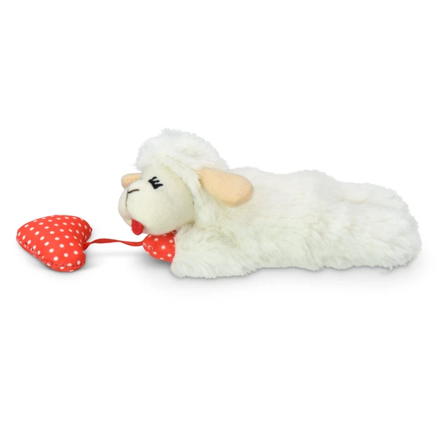 Alt view image 5 of 6 - Multipet Lamb Chop Cat Toy with Dangling Heart, Plush with Catnip and Crinkle