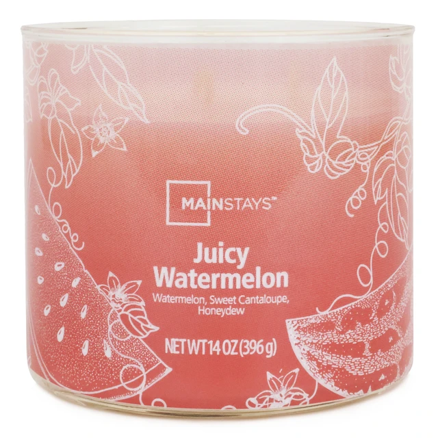 Alt view image 6 of 6 - Mainstays 3-Wick Ombre Wrap Juicy Watermelon Candle 14oz