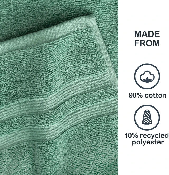 Alt view image 4 of 6 - Mainstays Performance Bath Towel Quick Dry Fade Resistant Green Sage