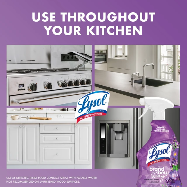 Alt view image 3 of 5 - Lysol All-Purpose Cleaner Sanitizing and Disinfecting Spray, Lavender & Cotton Blossom, 32 fl oz