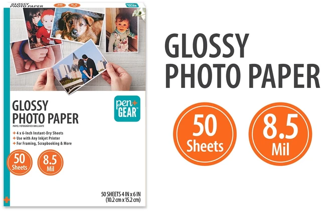 Alt view image 3 of 5 - Pen+Gear Glossy Inkjet Photo Paper, 4x6in, 8.5mil, 50 Sheets