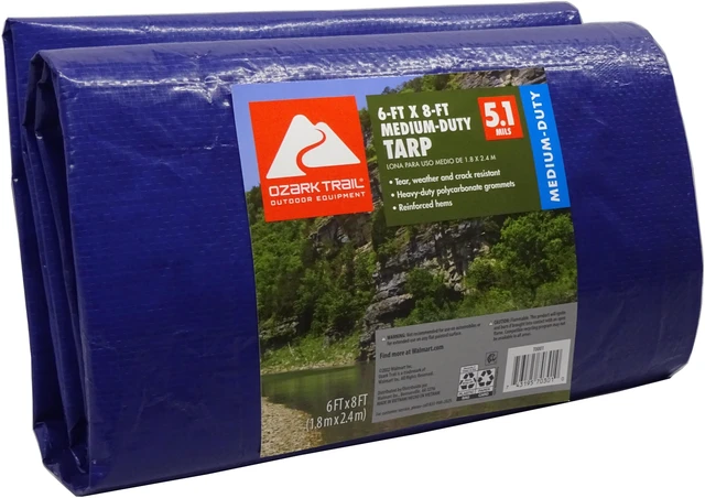 Main image of Ozark Trail Medium-Duty Polyethylene Tarp, 6ft x 8ft
