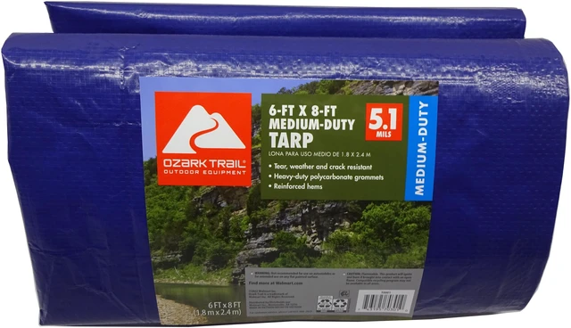 Alt view image 6 of 6 - Ozark Trail Medium-Duty Polyethylene Tarp, 6ft x 8ft