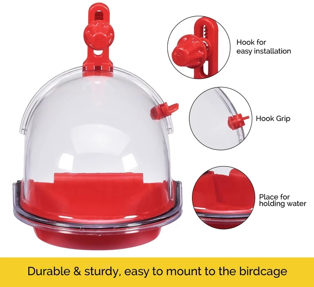 Alt view image 6 of 7 - JW Pet Bird Bath for Small & Medium Cages for Parakeets and Similar Sized Birds, Assorted