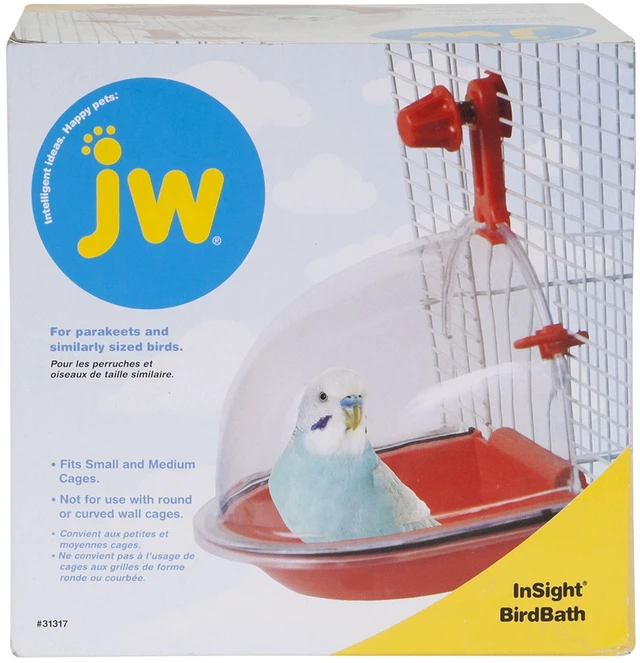 Alt view image 4 of 7 - JW Pet Bird Bath for Small & Medium Cages for Parakeets and Similar Sized Birds, Assorted