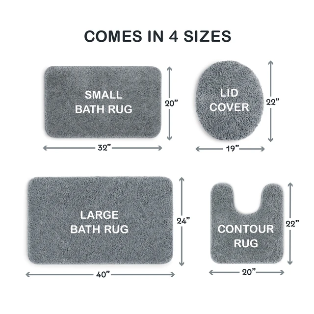 Alt view image 5 of 6 - Mainstays Basic Polyester Toilet Lid Cover, Grey, 19"x22"