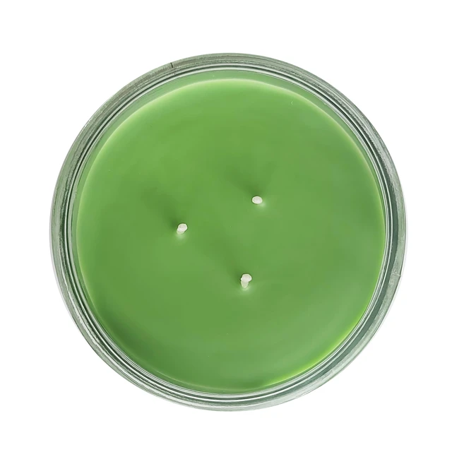 Alt view image 2 of 6 - Mainstays Sweet Apple 3-Wick Glass Jar Candle, Green, 11.5oz