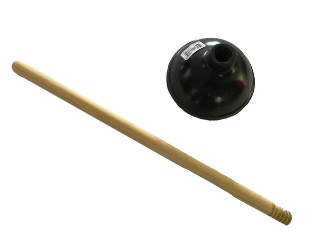 Alt view image 3 of 6 - Kendik Rubber Toilet Plunger with Wood Handle, Clears Toilets, Sinks, Drains