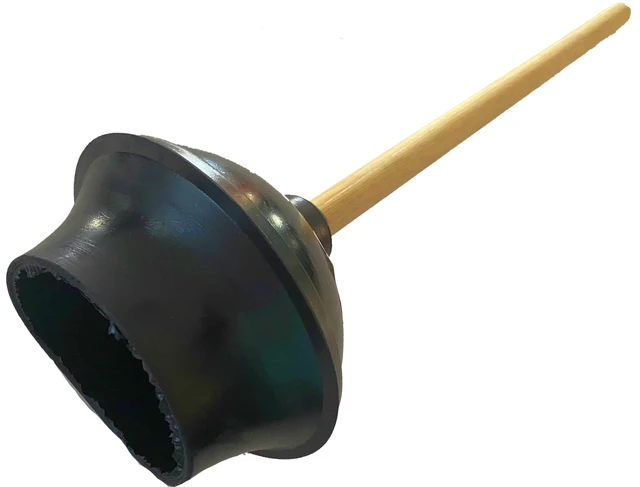 Alt view image 6 of 6 - Kendik Rubber Toilet Plunger with Wood Handle, Clears Toilets, Sinks, Drains