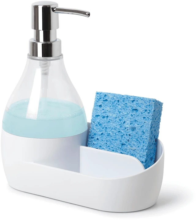 Alt view image 5 of 6 - Mainstays Soap Dispenser with Built-in Sponge Holder Caddy, 17.1 oz (508ml)
