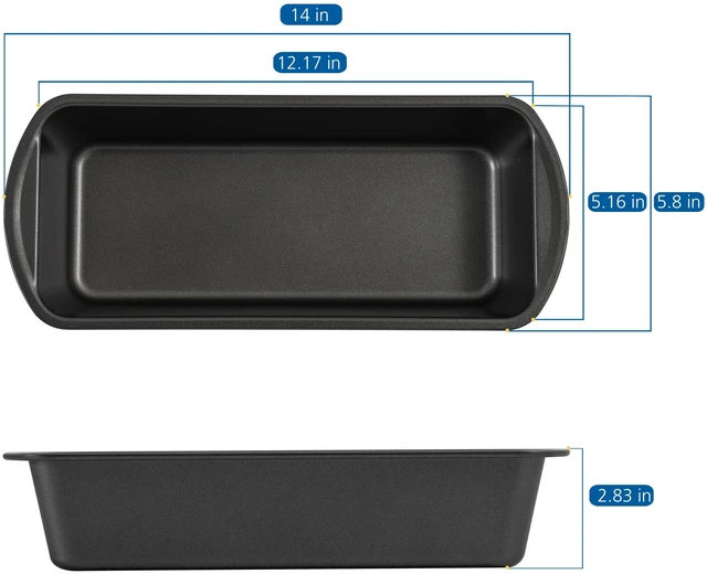 Alt view image 2 of 6 - Mainstays 12x5in Non-Stick Bread Loaf Pan, Gray, Carbon Steel