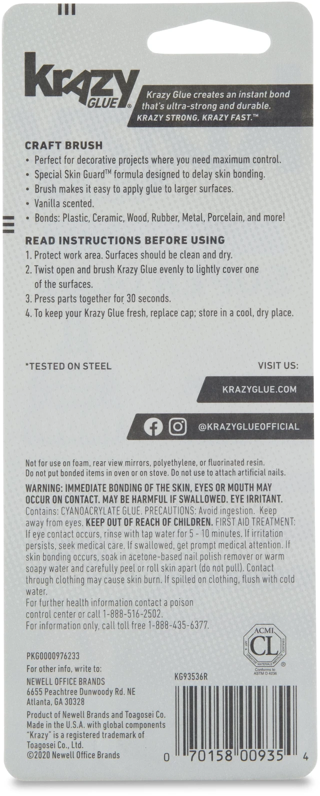 Alt view image 4 of 6 - Krazy Glue Craft Super Glue, Brush Tip, 5g, 1 Count