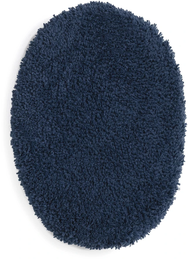 Main image of Mainstays Basic Polyester Toilet Lid Cover, Navy, 19" x 22"