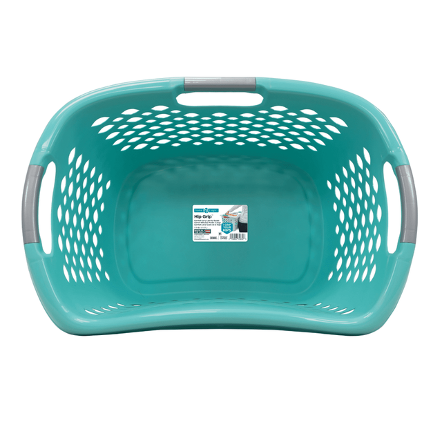 Alt view image 4 of 7 - Home Logic Hip Grip 1.8 Bushel Plastic Laundry Basket, Teal, Adult