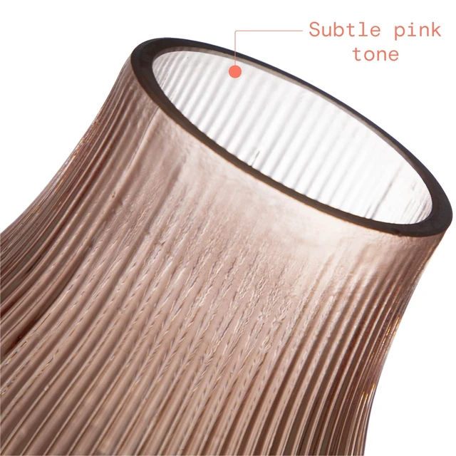 Alt view image 4 of 7 - Beautiful by Drew Barrymore Bottleneck Ribbed Blush Glass Vase