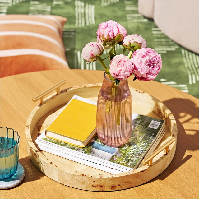 Alt view image 6 of 7 - Beautiful by Drew Barrymore Bottleneck Ribbed Blush Glass Vase