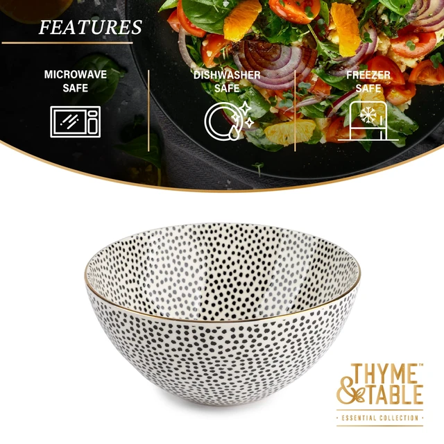 Alt view image 5 of 6 - Thyme & Table Dot Large Bowl, Black and White