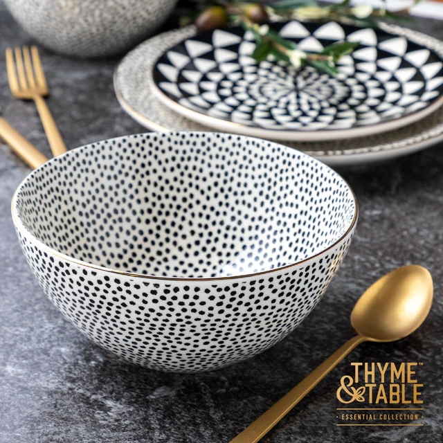 Alt view image 3 of 6 - Thyme & Table Dot Large Bowl, Black and White