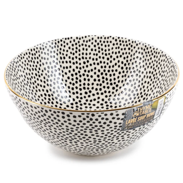 Alt view image 2 of 6 - Thyme & Table Dot Large Bowl, Black and White