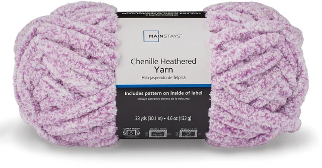 Main image of Mainstays Chenille Heathered Yarn 33Yds Purple 100% Polyester Super Bulky